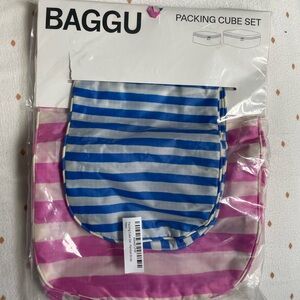 BAGGU packing cube set in painted stripe NWT